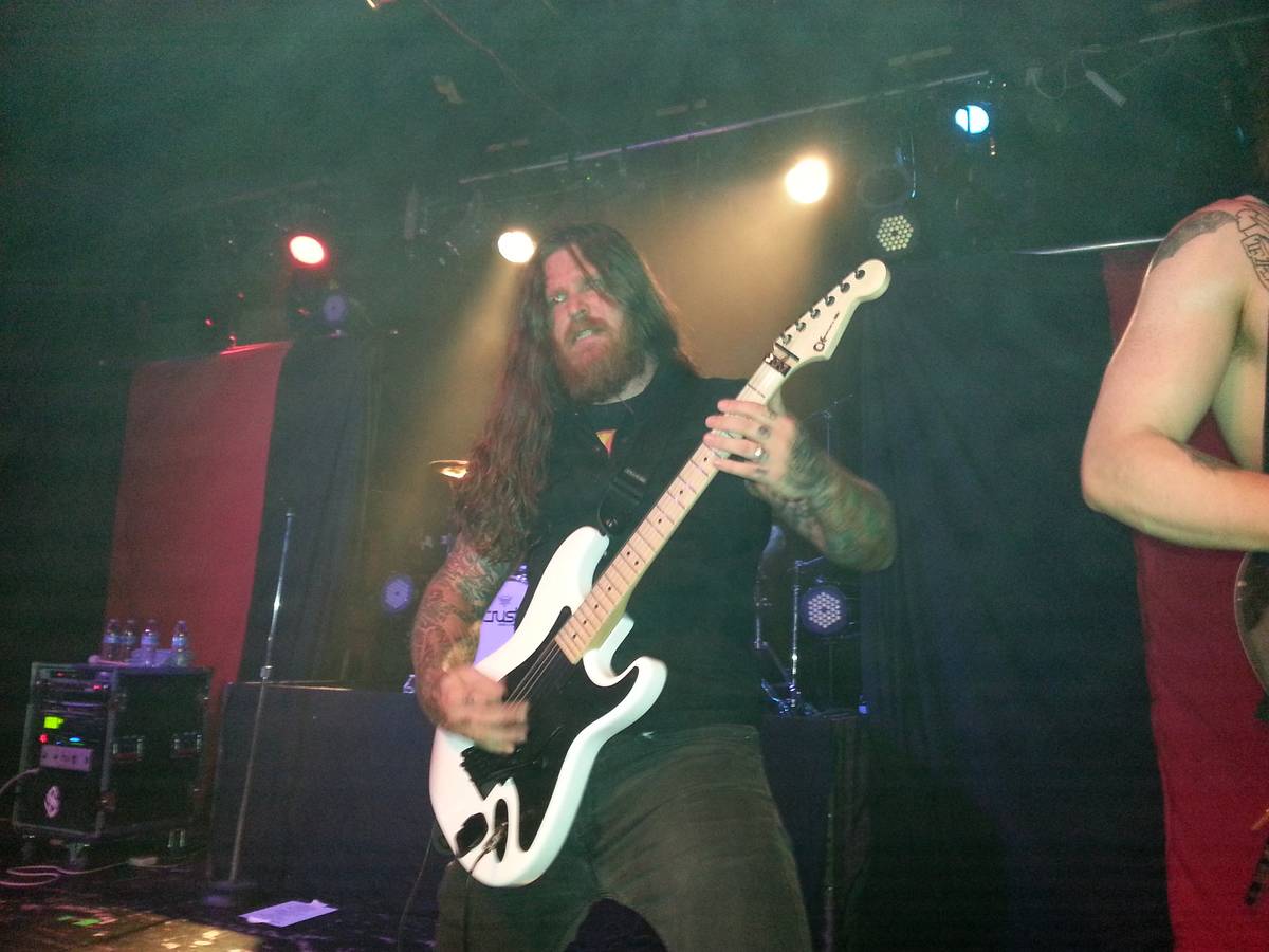 Guitarist Jeremiah Scott playing with Demon Hunter on stage