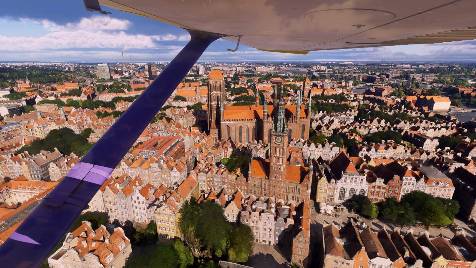 Gdansk in Poland, as it appears in Microsoft Flight Simulator World Update 23