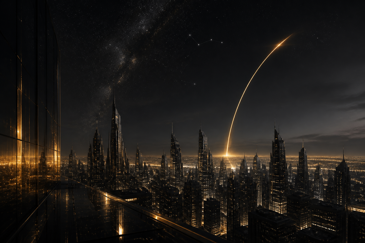 A night city from the paper's window