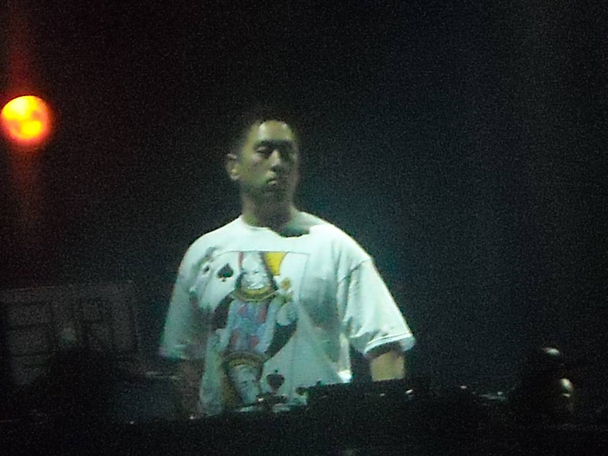 Linkin Park's Joe Hahn performing on stage