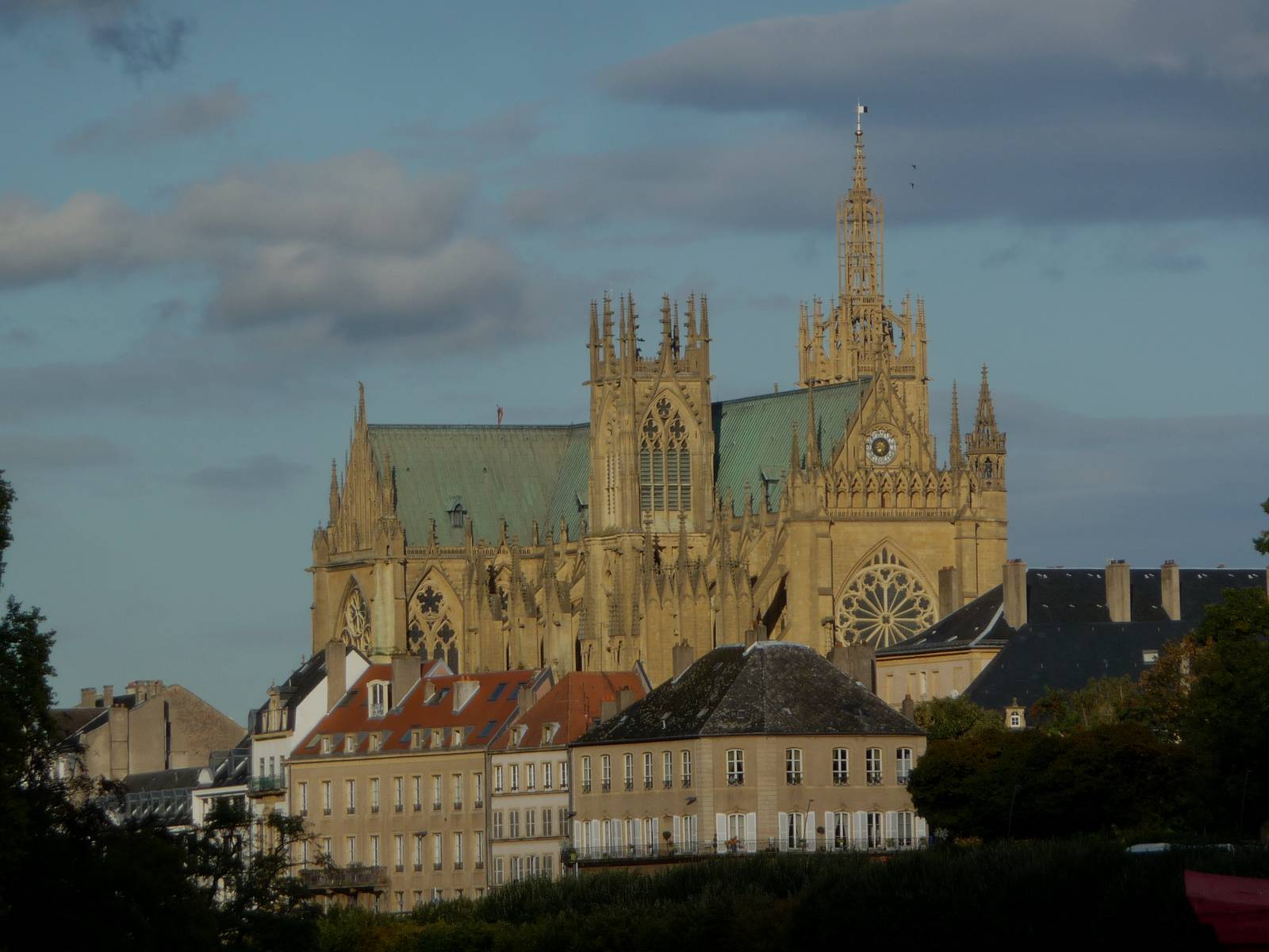 Metz Cathedral Saint-Étienne seen from across the city
