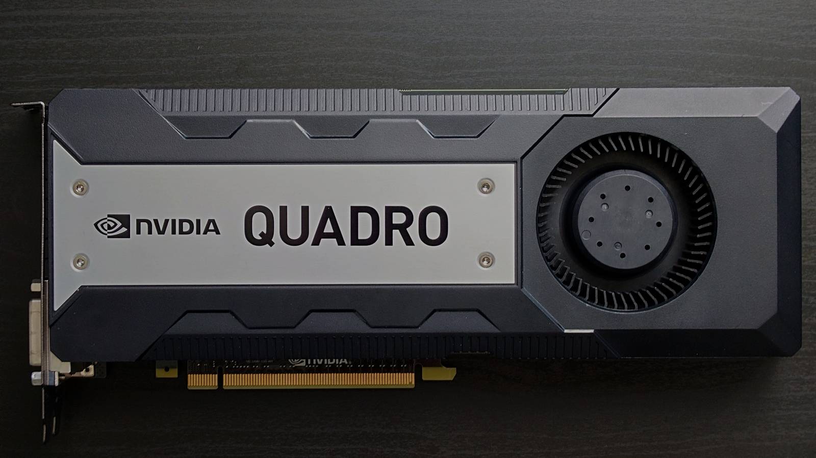 Darkened NVIDIA Quadro professional graphics board
