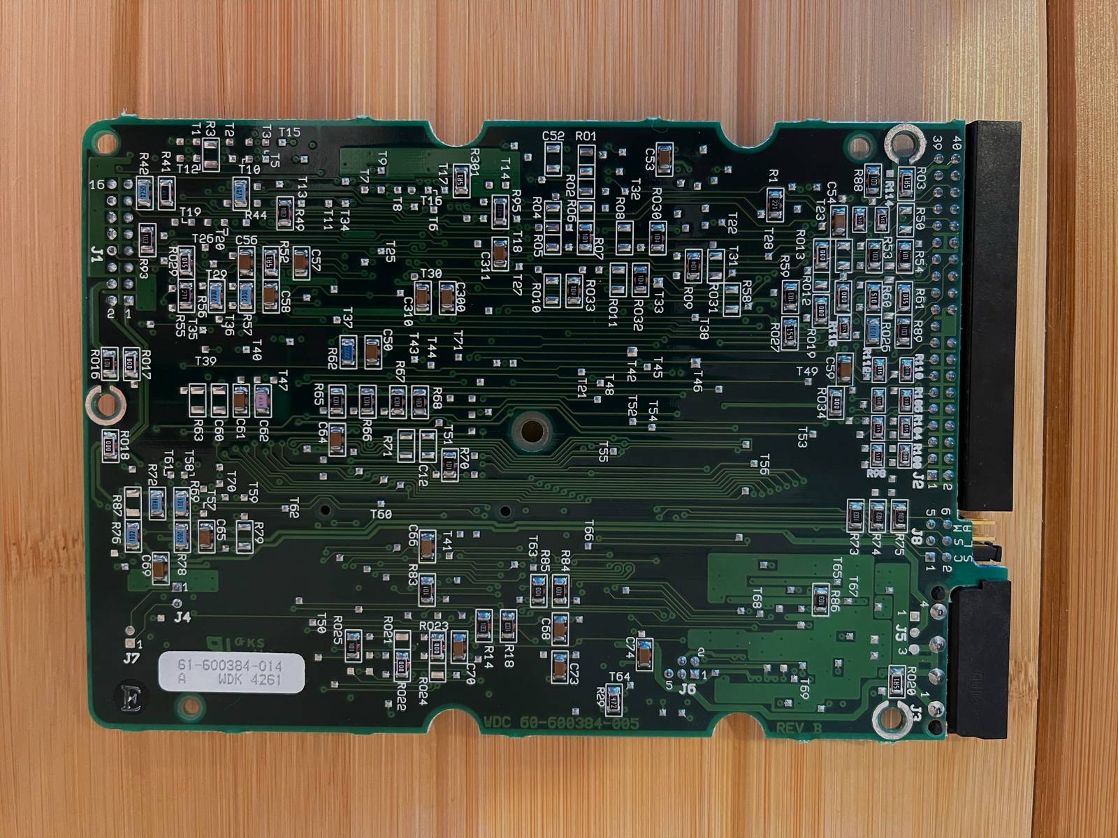 Darkened hard-drive circuit board