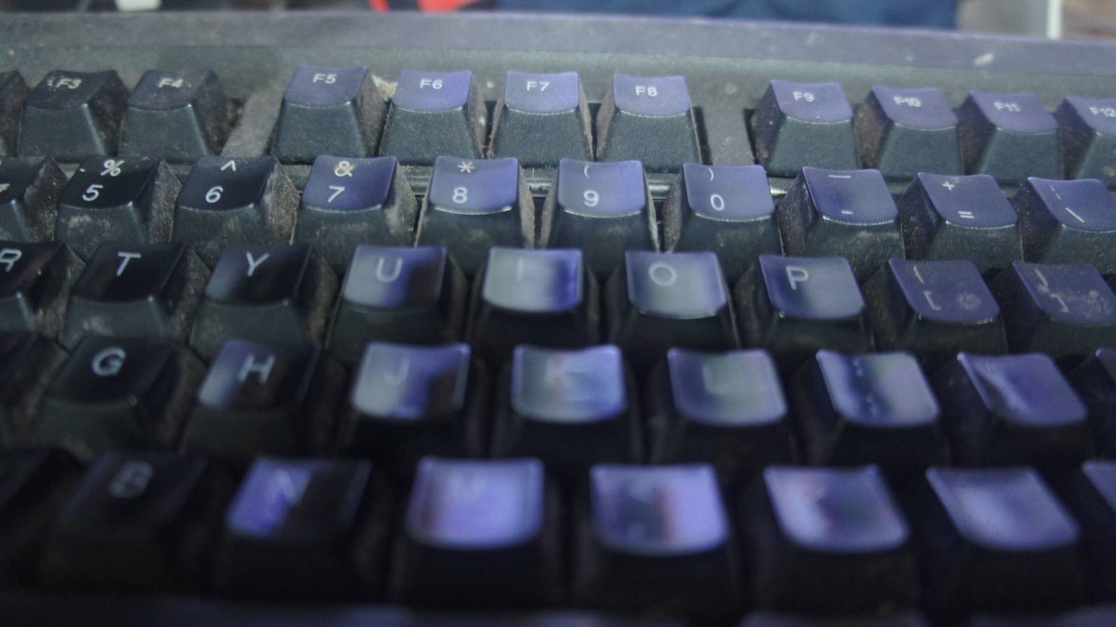 A close view of the keys on a computer keyboard