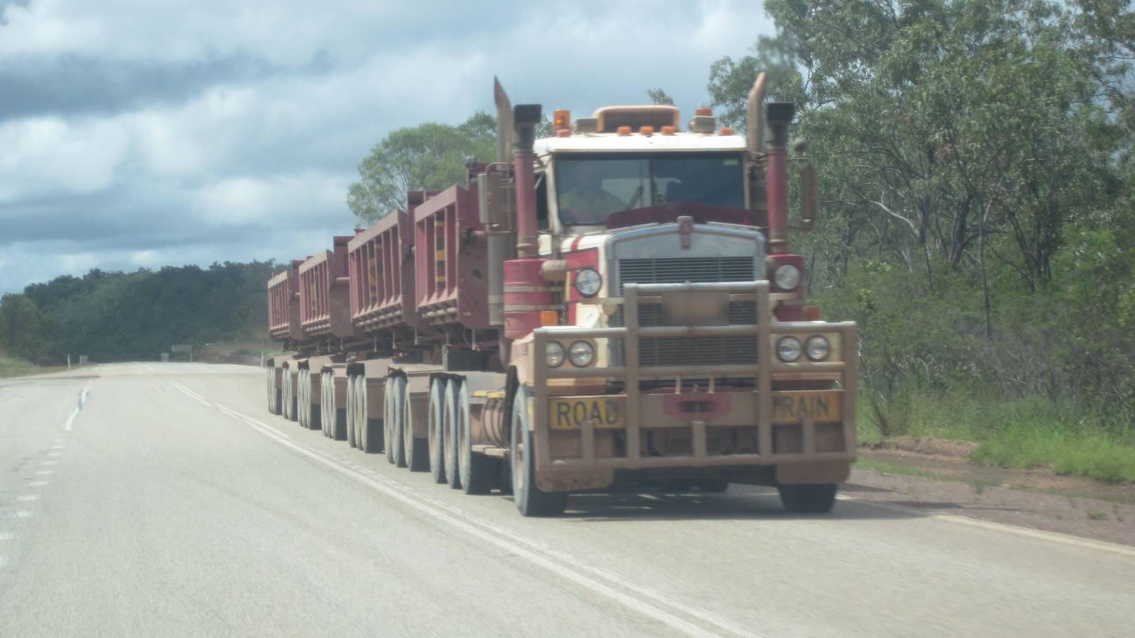 A road train on the Stuart Highway
