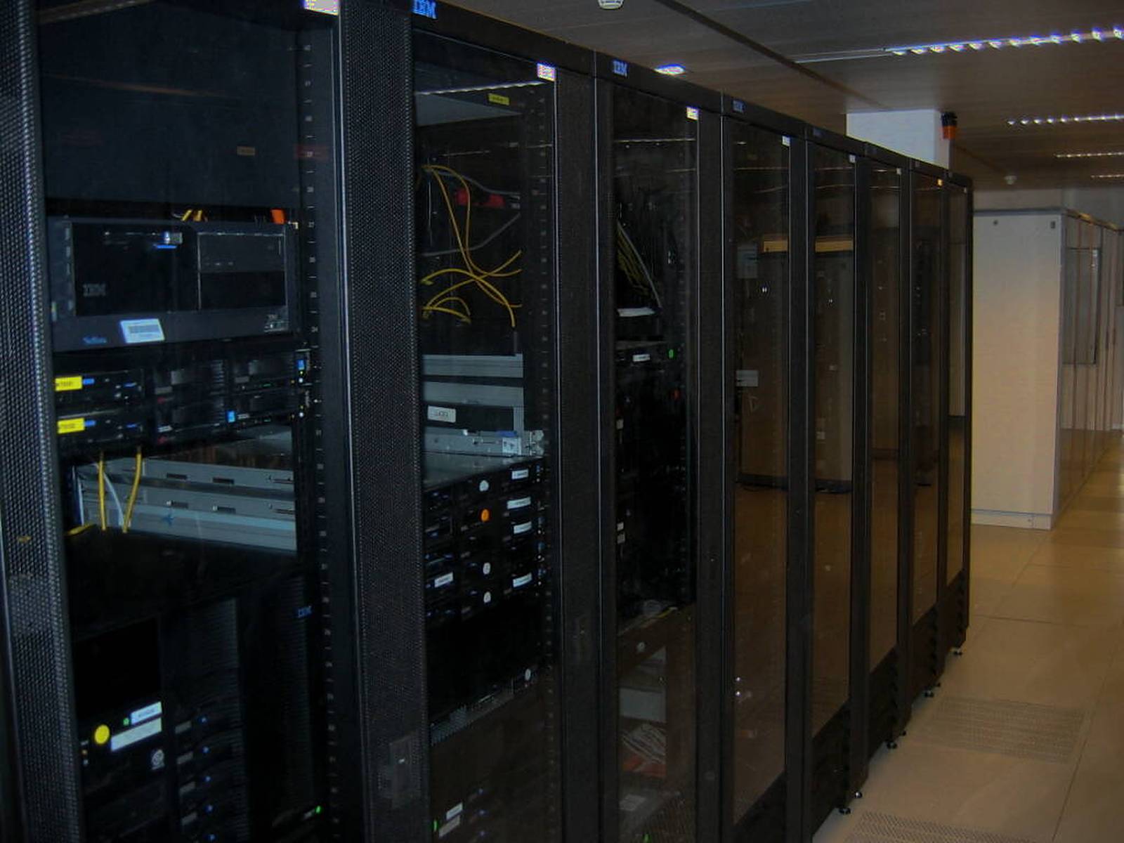 Datacenter aisle with server racks