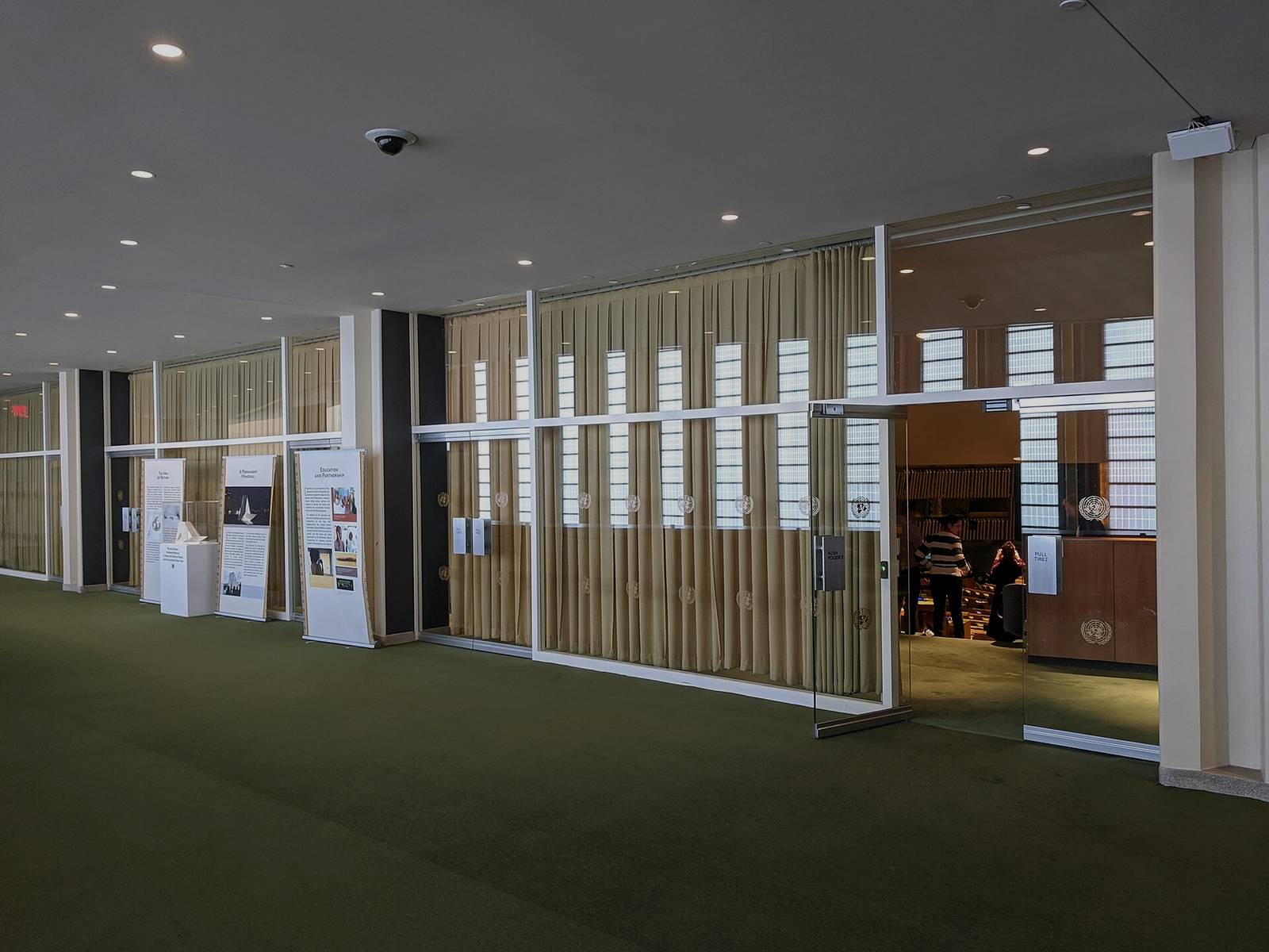 United Nations Headquarters in New York, with an empty plaza