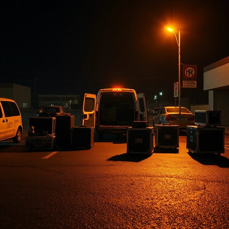 Mid-2000s tour-van / night lot scene still