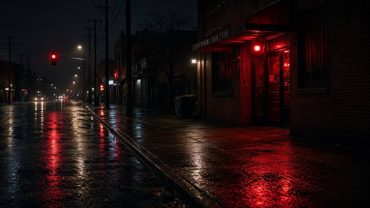 Tour-town night street still
