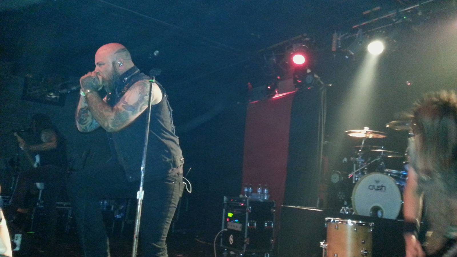 Demon Hunter, fronted by Ryan Clark, perform in August 2014.