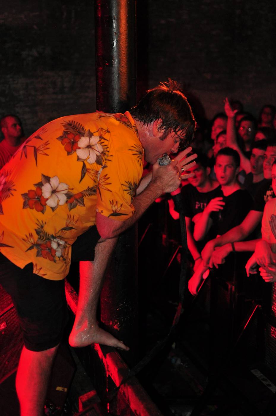 Emery vocalist Toby Morrell on the Scream It Like You Mean It tour in July 2010.