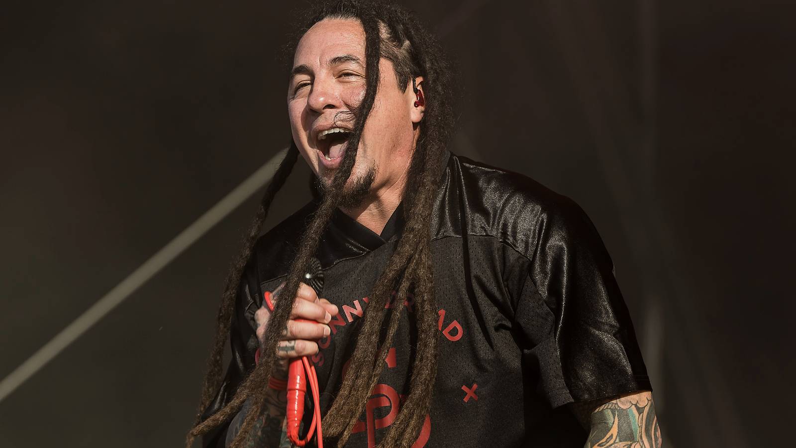P.O.D. vocalist Sonny Sandoval performs at Rockharz festival in Ballenstedt, Germany, in July 2026.