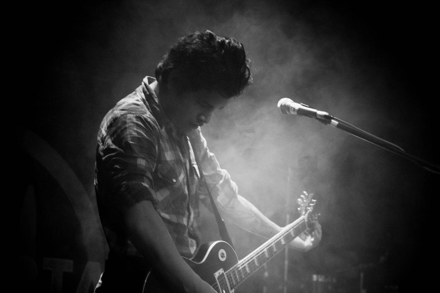 A Project 86 guitarist on stage in Cincinnati, Ohio, in March 2010.