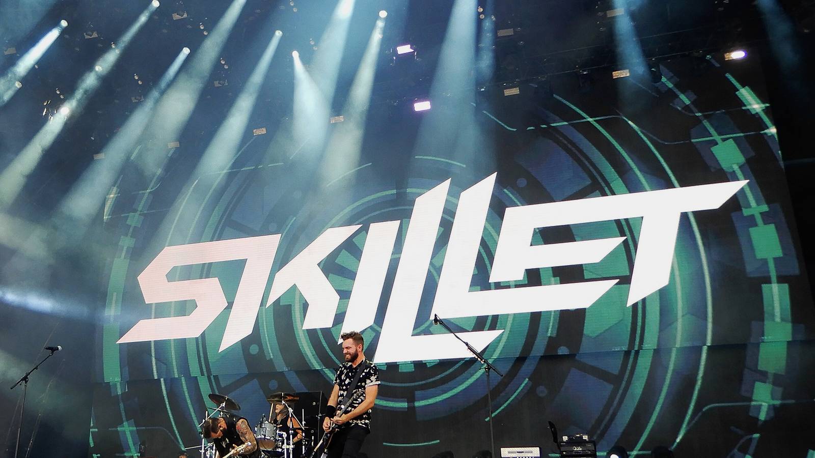 Skillet play the main stage at Hellfest in Clisson, France, in June 2022.