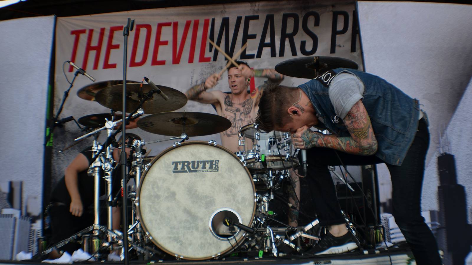 The Devil Wears Prada on the Vans Warped Tour on 13 July 2011.