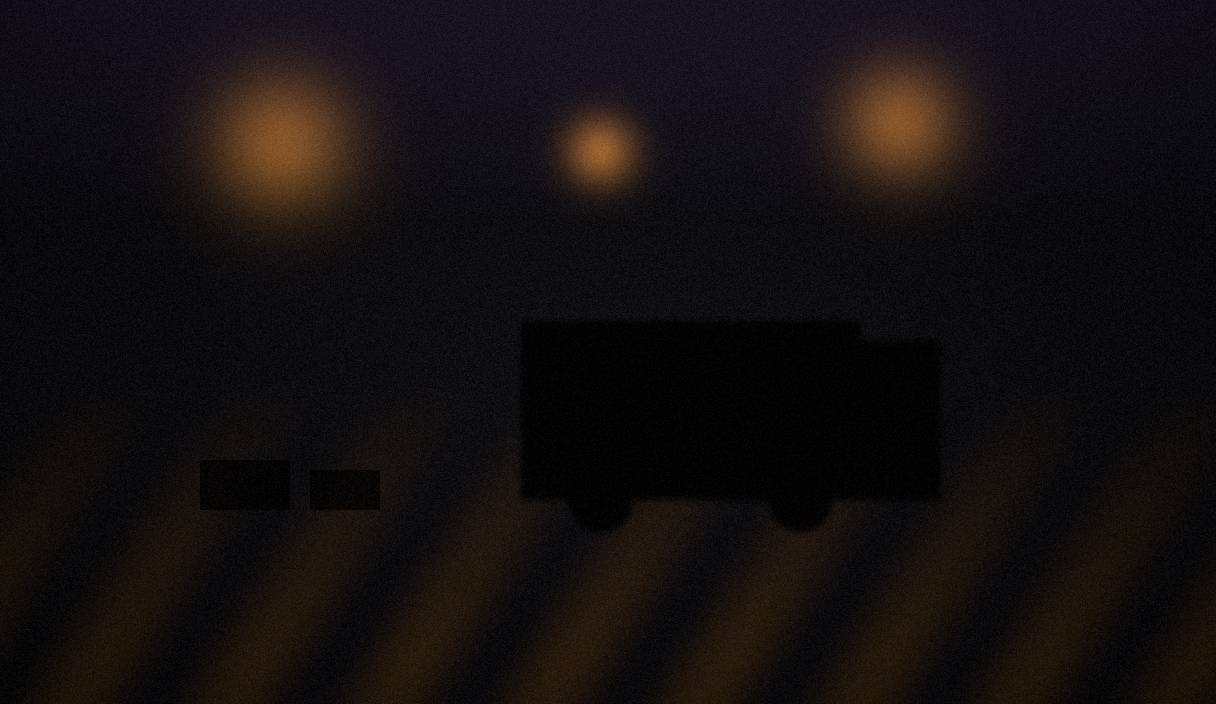 Mid-2000s tour-van / youth-group night lot scene still